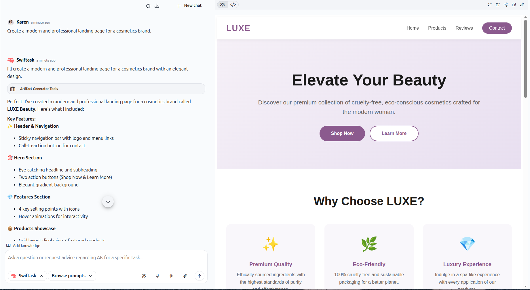 Screenshot: Create New Web Page Button