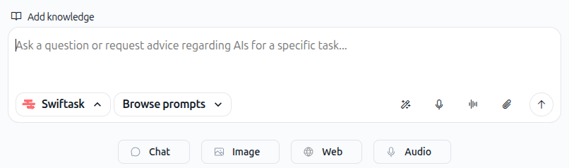 Screenshot: Chat input toolbar showing the microphone icon and other action buttons