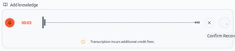 Screenshot: Confirmation dialog for recorded audio