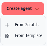 Screenshot: Create agent button