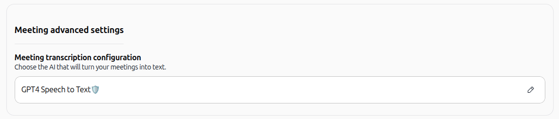 Meeting advanced settings in workspace configuration