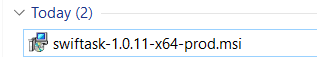 Screenshot: Downloaded installer file
