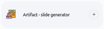 Screenshot: Artifact - slide generator tool