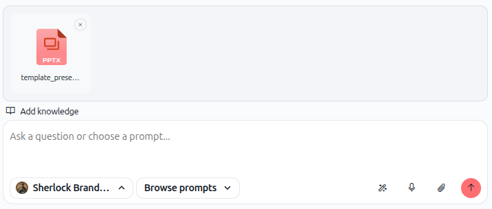 Screenshot: Upload template workflow