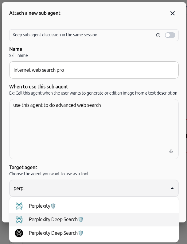 Selecting target agent