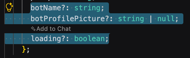 Adding selected code to chat from the editor context menu