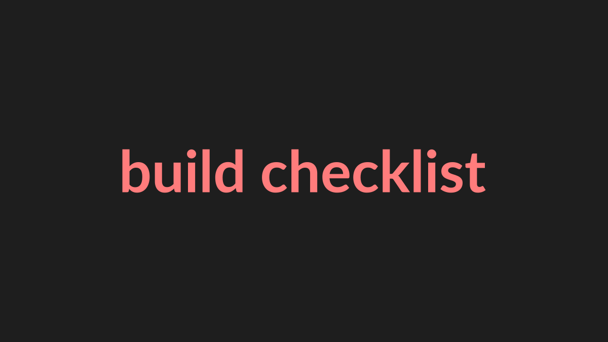 Progress checklist