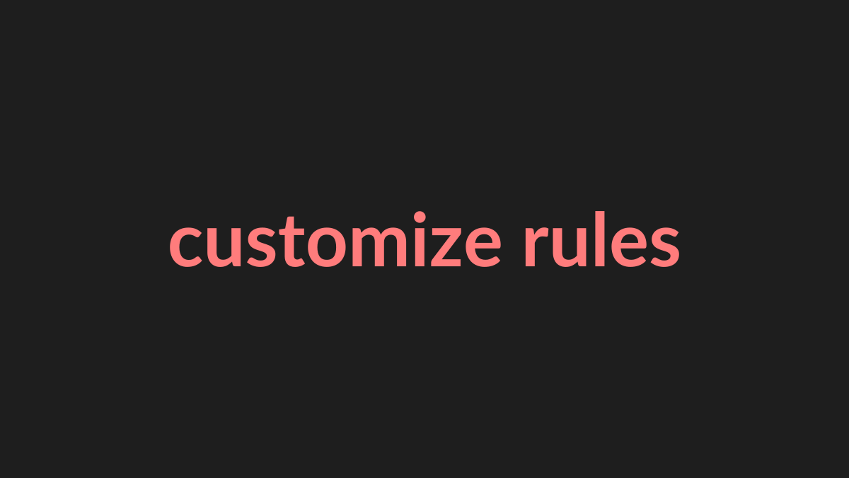 Project rules in Settings