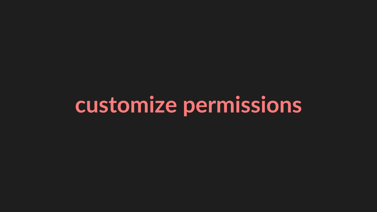 Permissions settings