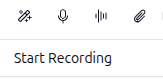 Icône microphone Start Recording dans la barre d'outils Chat