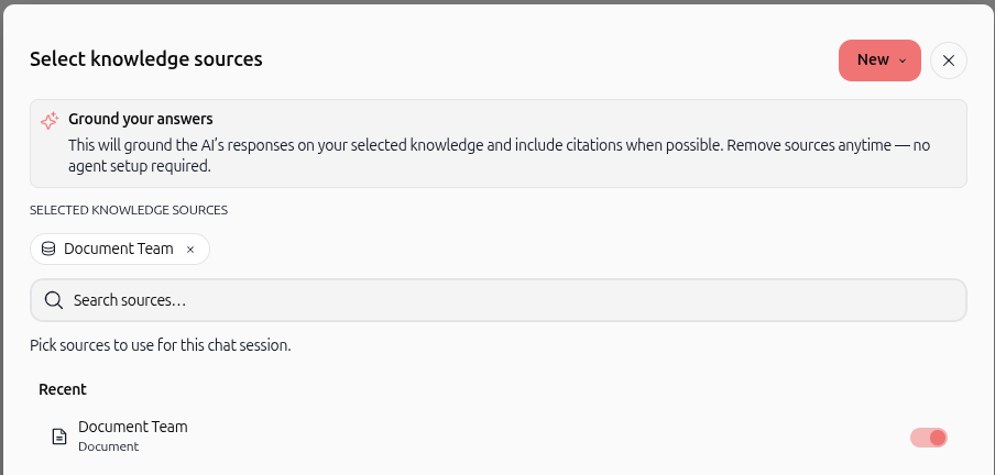 Selected knowledge sources tag