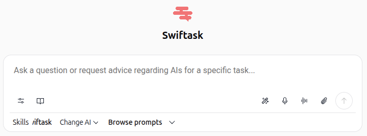 Swiftask chat input toolbar