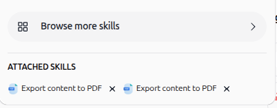 Browse more skills and attached skills chips