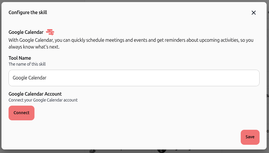 Configure the skill dialog