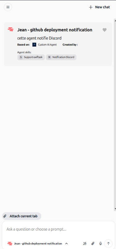 Screenshot: Swiftask side panel interface