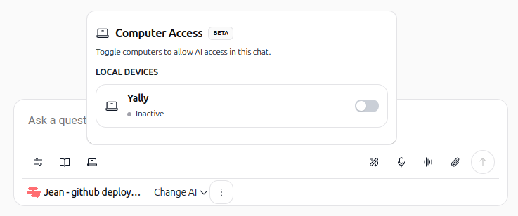 Enable computer access toggle