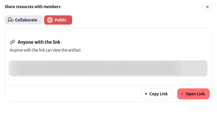 Public link sharing