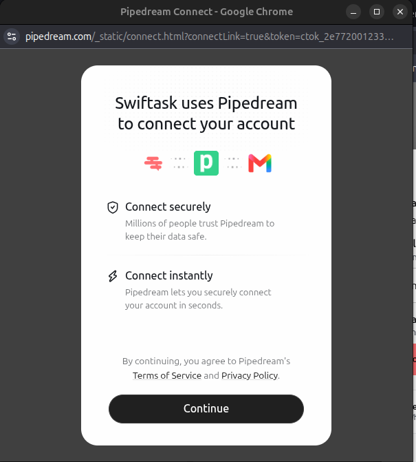 Pipedream Connect initial screen
