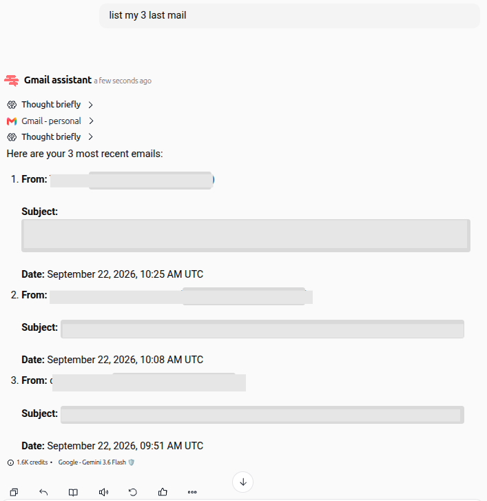 Shared user query result