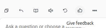 Icône Give feedback dans le chat